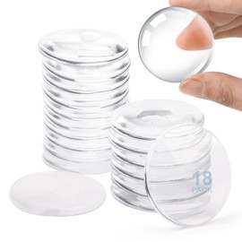 18 PCS Door Knob Stopper for Wall - Clear Strong Self-Adhesive Door Knob Bumpers - Reusable Shock Absorbent Rubber for Home,Office,Kitchen,Furniture