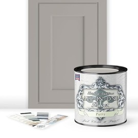 ALL-IN-ONE Paint, Putty (light taupe), Quart - Durable cabinet and furniture paint. Built in primer and top coat, no sanding needed. Includes our 30 featured color card.