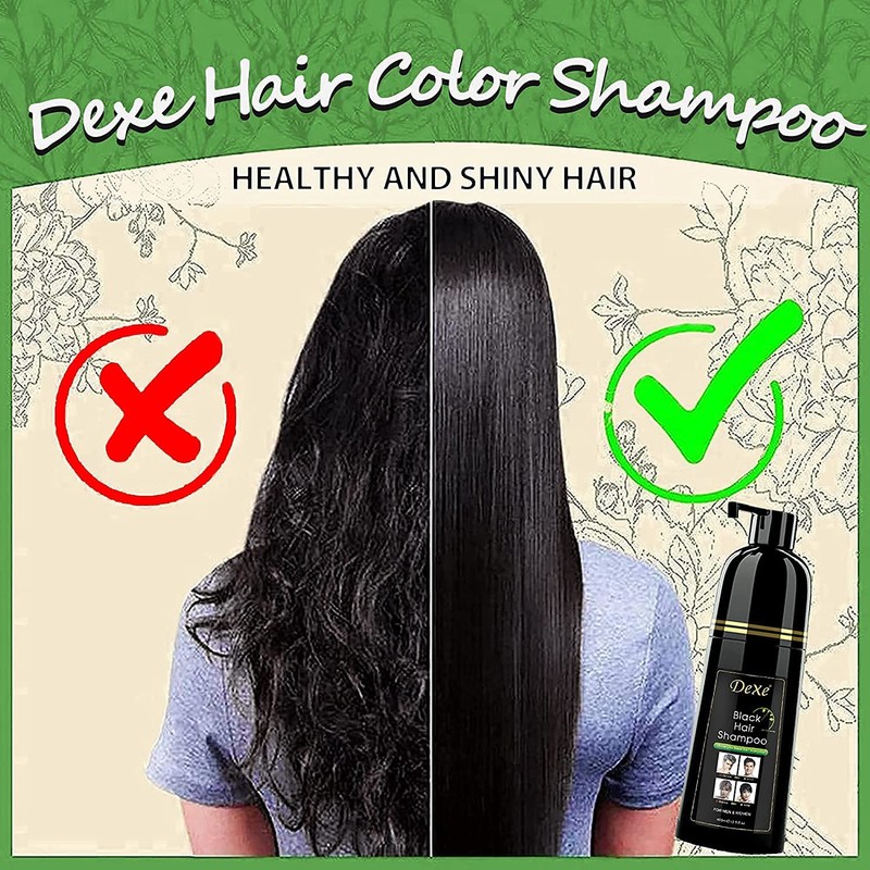Dexe Black Hair Shampoo 400 ML Instant Hair Darkening Dye