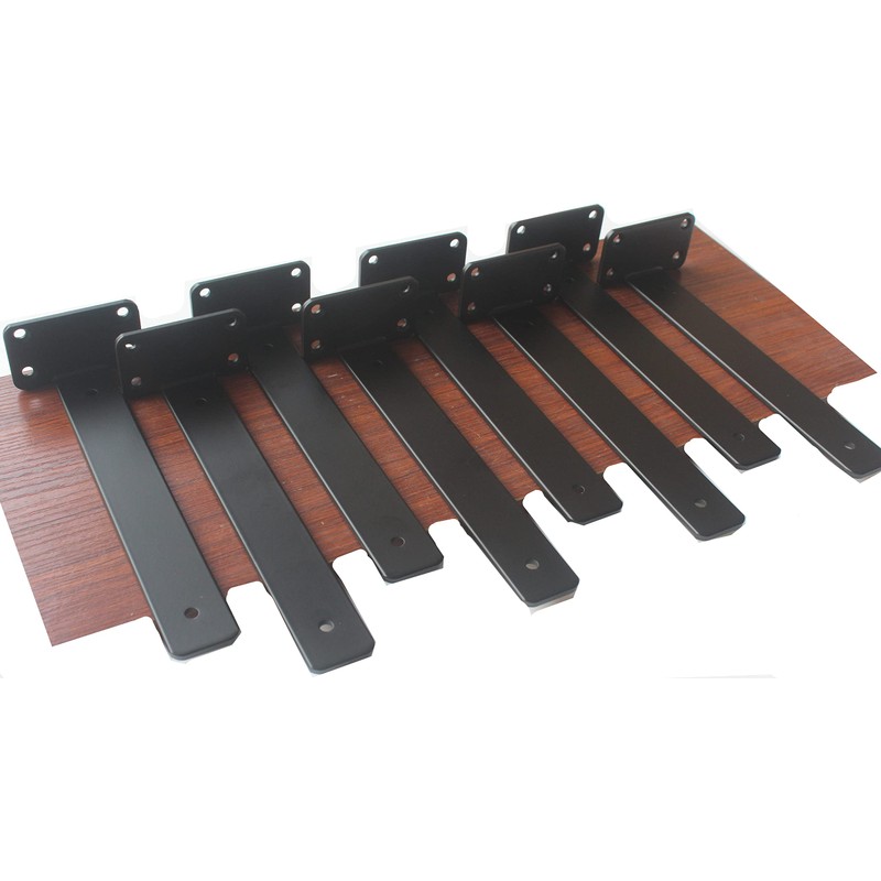 4 Pack - 11 inch Black Hidden L Shelf Bracket