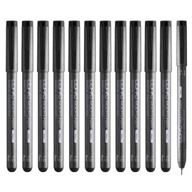 Too Multi Liner Pen, Black, 0.04 inch (1.0 mm), Bulk Pack of 12