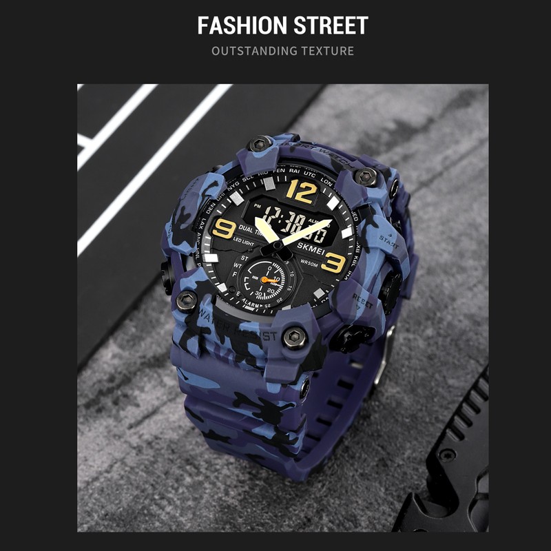 SKMEI 1965 Men Watch Professional 30M Water Resistant Double Display