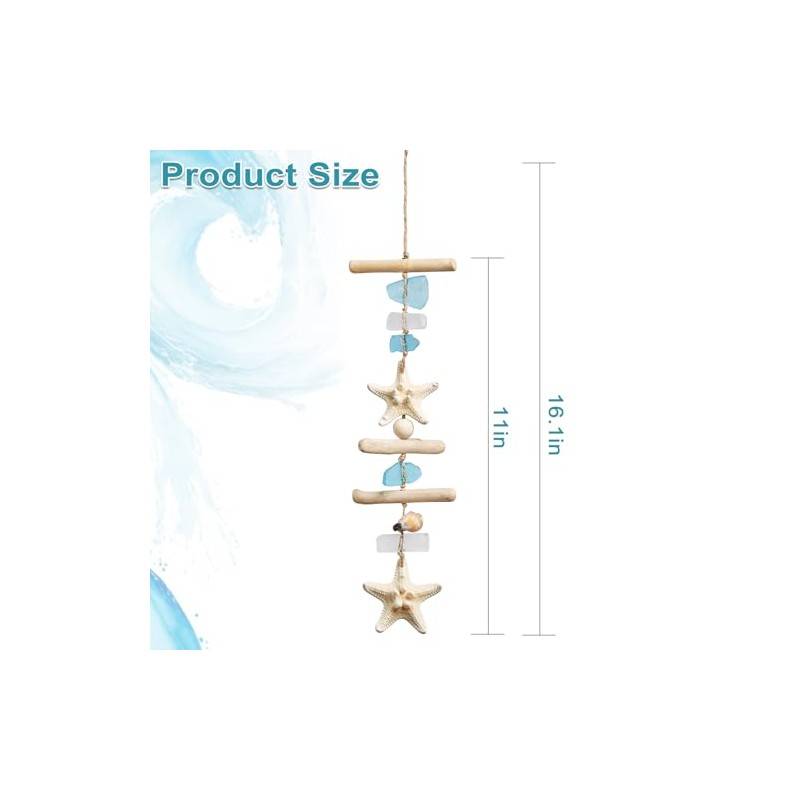 Coastal Starfish and Seashell Wall Decor with Driftwood