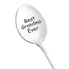 Christmas Birthday Gift for Grandma Grandmother Coffee Tea Lover Gifts Spoons for Granny Grandma Gift from Grandchildren Grandkids Best Grandma Ever Mother's Day Spoon Gifts