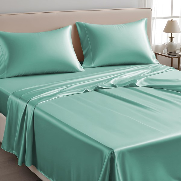 LINENWALAS Flat Sheet Only, Austrian Tencel Lyocell Silk Bedding, 300