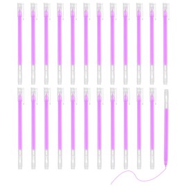 PATIKIL 24 Pcs Colored Gel Pens, 0.5mm Fine Point Pastel Gel Pens High Light Ink for DIY Projects Painting Journaling Notebook Black Paper Drawing, 15cm Length Purple Ink