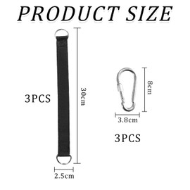 TVSVKWE 3 Pieces Swing Hanging Straps, Outdoor Hammock Accessories, Durable Webbing Buckles, Hammock Installation, Multi-Function Hanging Straps (Black).