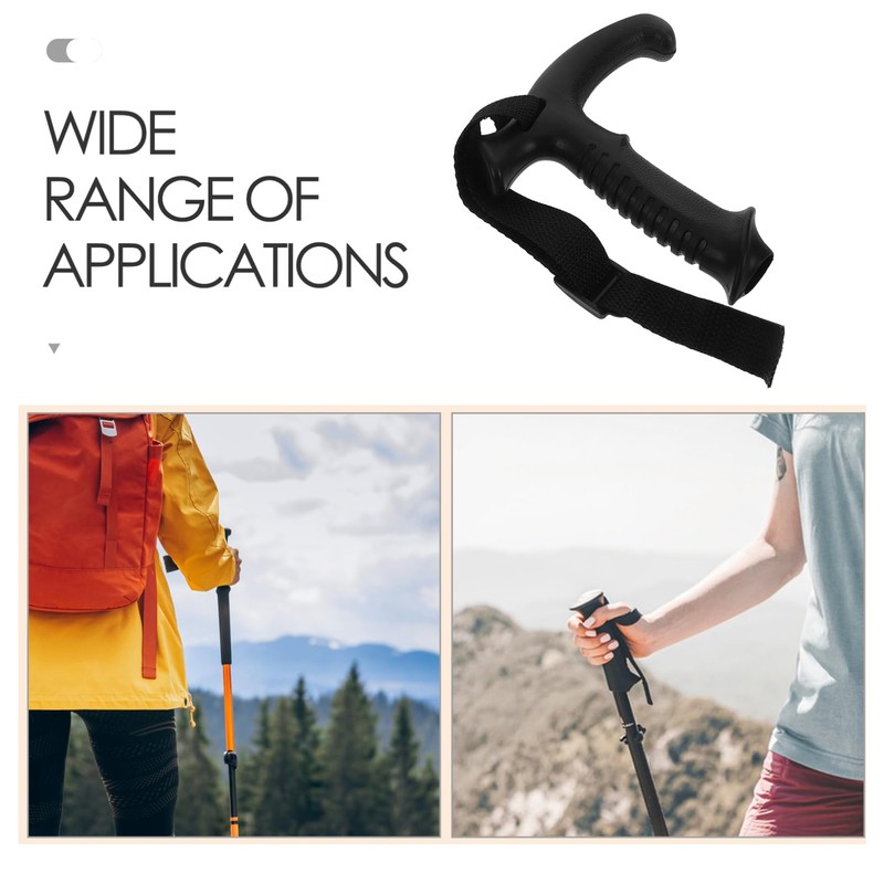 Totority Ergonomic Walking Cane Handle Trekking Pole Handle Replacement Wooden