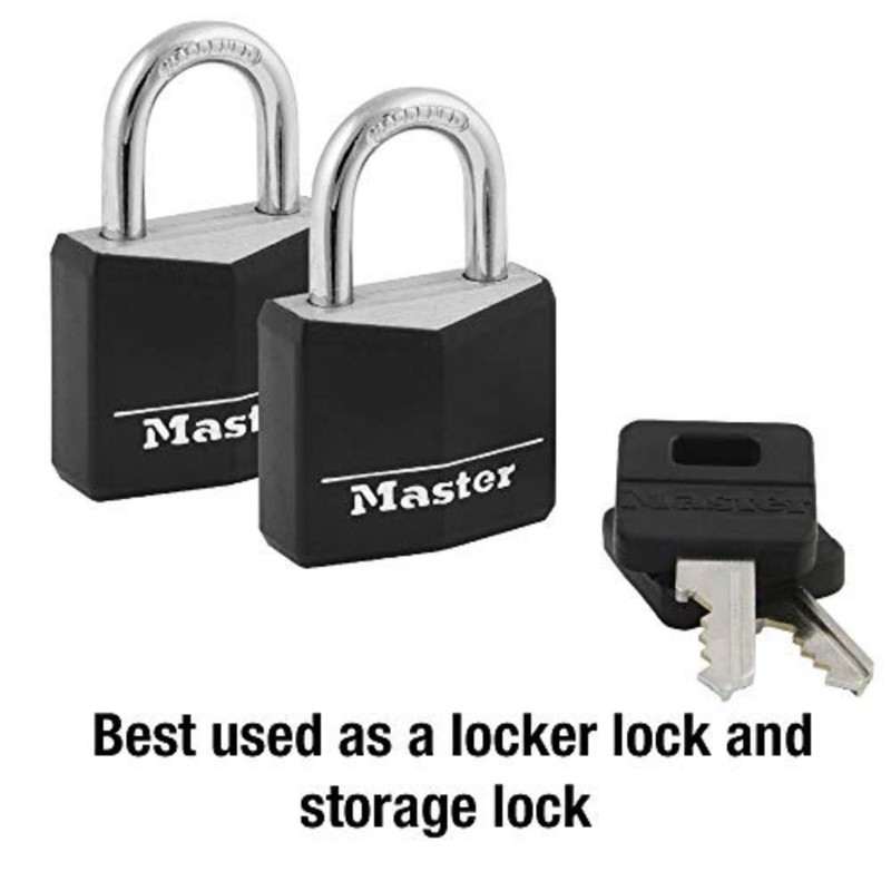 Master Lock Black Outdoor Key Lock, Standard Weather Resistant Padlock