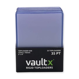 Vault X Premium Extra Thick Seamless Toploaders 35pt - 3" x 4" Rigid Card Holders for Trading Cards & Sports Cards (25 Pack)