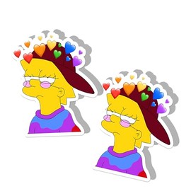 2Pcs 5" Hippie Lisa Marge Maggie Homer Bart Meme Funny Decal Sticker for your Car Waterproof Weatherproof Outdoor Sticker Decal Car Sticker Safety Vehicle Cat Vinyl Stickers