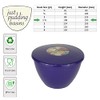 3 Pack Plastic Pudding Bowls with Lids Purple 1.5 Pint