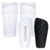 Tycoonest Football Shin Guards + Sock Sleeves, Soccer Shin Pads with Insert Pocket Calf Sleeves for Kids Youth Adult - White