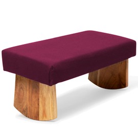 Waterglider International Meditation Bench (Burgundy), Seiza, Sustainable Acacia Wood with Curved Bottom Edges for The Perfect Posture, Meditation Stool, Prayer Bench, Meditation Chair, Yoga Stool
