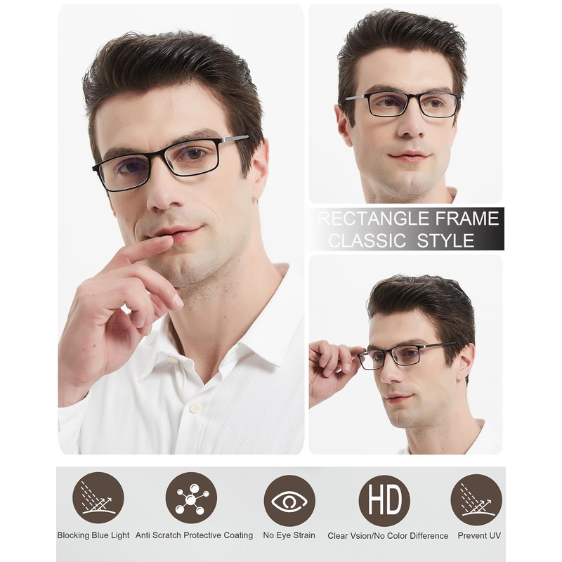 YTDBNS Reading Glasses for Men and Women, Blue Light Blocking