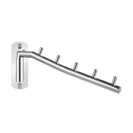 JQK Folding Clothes Hanger Rack, Stainless Steel Swing Arm Hook Holder, Clothing Hanging System Drying Closet Storage Organizer Chrome Wall Mount, SHR100-CH