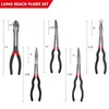 TOOLEAGUE 5Pcs Extra Long Needle Nose Pliers Set, 11" Long