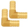 Uenede 2PCS Solid Brass 3/4"OD Barb Elbow Fittings 2-Way 90
