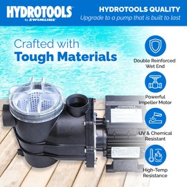 SWIMLINE HYDROTOOLS Above-Ground Pool Motor Pump, Hydro-Flo 0.3 HP w/ 1980 GPH, Vertical