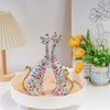 Two Cat Statues Home Decor, White Cat Sculptures 9.6-Inch with