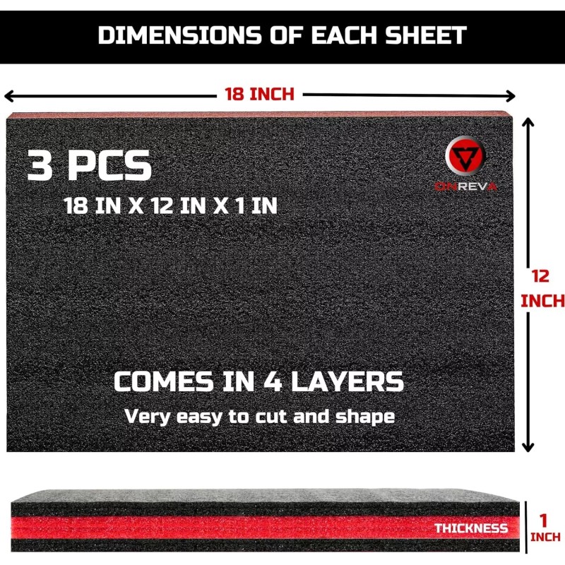 Onreva Tool Box Foam Inserts for Cases Polyethylene Foam Sheets