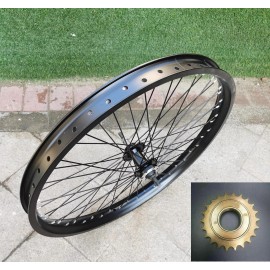 JZsports 26'' Double Layer Alum Alloy 12G 48 Spokes Rear Wheel & Flywheel -MTB Bike Wheel