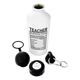 Teacher Appreciation Gifts for Women Teacher Nutritional Facts Teachers Gifts Teacher Graduation Gifts Water Bottle for Teachers Gift 2-Pack Aluminum Water Bottles with Cap & Sport Top Teacher
