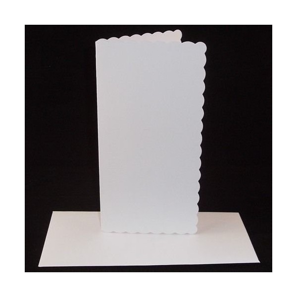 10 x DL White Scalloped Card Blanks With White Envelopes