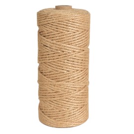 MJGG 3mm Natural Jute Twine String 1/8 Inch 328 ft Thin Ribbon Hemp Twine for Craft Projects Gardening Art Artworks Home Wedding Decor Durable Twine Gift Wrapping Packing, Brown(3mm,100m)