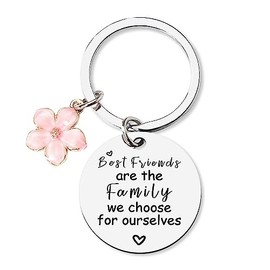 Friendship Gifts for Girls Women Friends Keychain for Best Friend Birthday Christmas Gifts for BFF Bestie Unbiological Sister True Friend Gifts Best Friends Are The Family We Choose Key Chain
