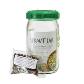 Handy Pantry Sprouting Kit With Sprouting Lid, Mason Jar, and Organic Protein Powerhouse Sprouting Seeds - Includes BPA-Free Strainer Lid for Wide Mouth Mason Jars
