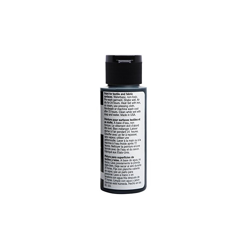 FolkArt 4426 Fabric Brush On Acrylic Paint, 2 oz, Licorice