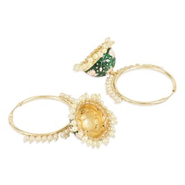 I Jewels 18K Gold Plated Traditional Handcrafted Meenakari work Jhumki Earrings for Women/Girls