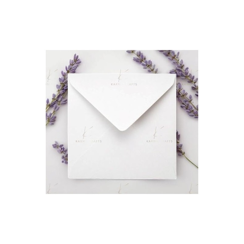 155 x 155mm (6x6) Square White Envelopes x 10