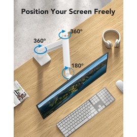 HUANUO Single Monitor Mount for 13″–32″ Screens up to 22 lbs, Height Adjustable Monitor Arm, Home Office Monitor Stand Full Motion with C-Clamp & Grommet Base, VESA 75x75 or 100x100mm