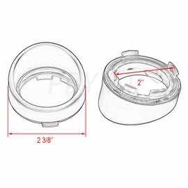 PBYMT 4pcs Smoke Turn Signal Lens Cover 2" Bullet Visor-Style Gloss Black Bezels Compatible for Harley Davidson Dyna Touring Road King Street Glide Softail Custom Cruiser 2000-2021