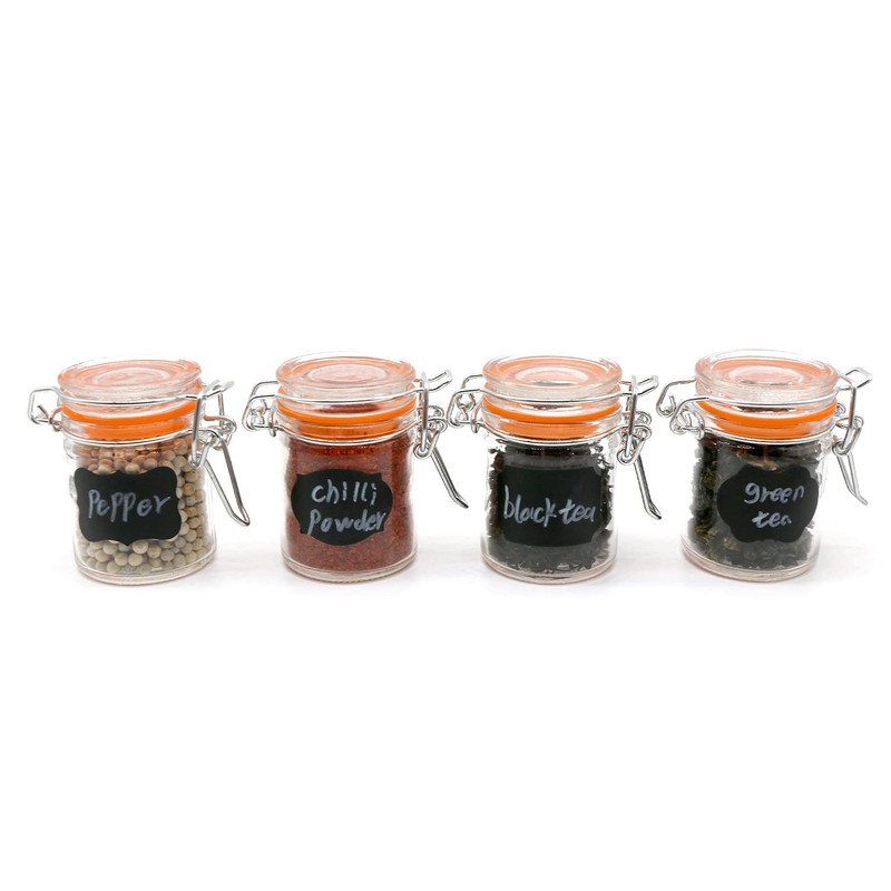 Homelike Style 1.7 oz Mini Glass Spice Bottles, 24 Pack