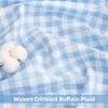 ZJDECOR Buffalo Plaid Ruffle Curtain Panels 90 Inches Long,Baby Blue