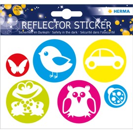 Herma Reflective Stickers, Permanent Hold, 5 Fluorescent Stickers per Pack Circles Motif