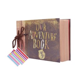 PELLYDA Our Adventure Book Photo Album Scrapbooking DIY Photo Album 30 x 19 cm Memo Book 80 Pages with Travel Album Valentine's Day Gift Women Children (19 x 27 cm)