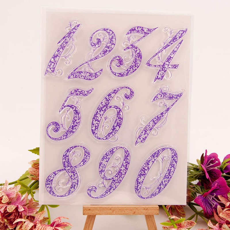 arriettycraft Numbric Numbers Clear Stamps for Card Making Decoration and