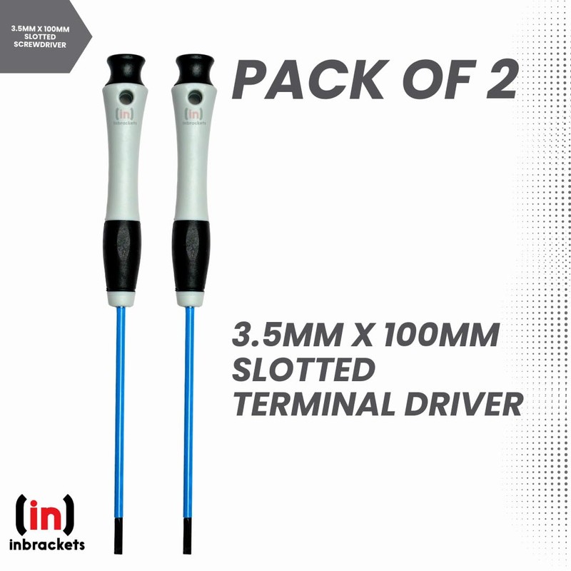 Inbrackets Professional Insulated Terminal Screwdriver Set - 2-Pack 3.5mm x
