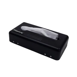 Keystone MCR Tin 2-Way Tissue Box, Matte Black, Size: Approx. W10.6 inches (27 cm), D2.2 inches (5.5 cm), H14, ME010900
