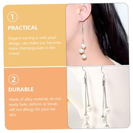COLLBATH Stylish Lady Earrings Fashionable Pearl Tassel Drop Earrings for Teen Girls