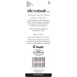 PILOT Acroball Colors Advanced Ink Refillable & Retractable Ball Point Pens, Medium Point, Black Ink, 2-Pack (31830)