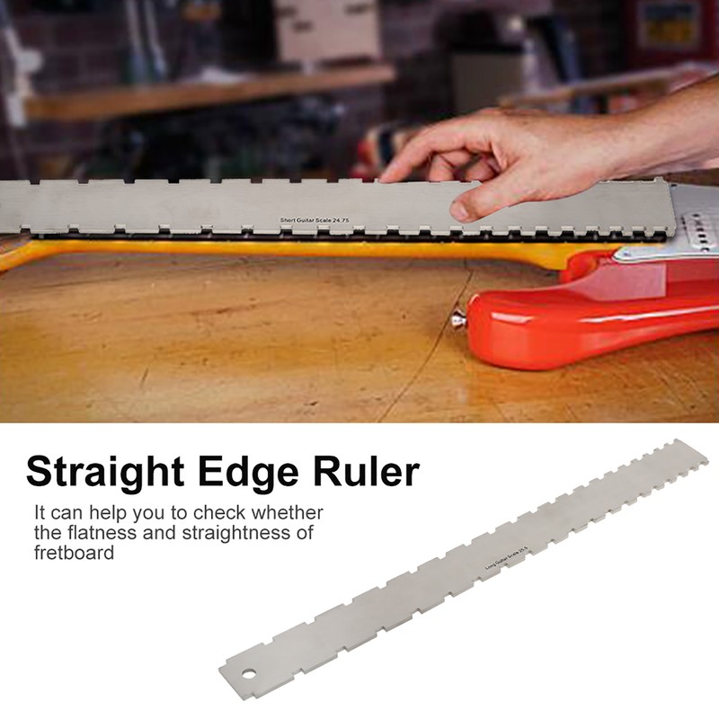 Guitar Neck Notched Straight Edge Ruler String Action Height Gauge