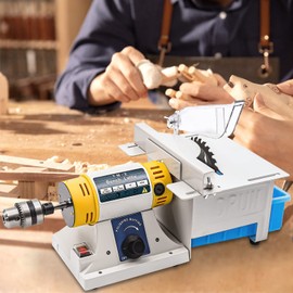 Fetcoi Mini Table Saws DIY Jewelry Lapidary Equipment, 230V Multi-Function Benchtop Buffer Rock Grinder Polishing Machine with Flexible Shaft, 10000r/Min, for Jewelry, Wood, Silver, Amber, Metal, Jade