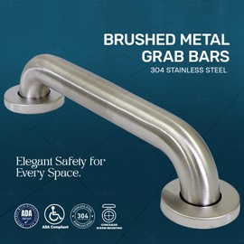 Highcraft Grab Bar for Bathtubs and Showers, Shower Grab Bars for Seniors and Elderly, Safety Bar for Bathroom 18" x 1.25" ADA Compliant Grab Bar, Heavy Duty Stainless Steel Shower Handle Wall Mount