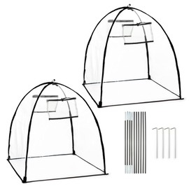 Plant Covers Freeze Protection, Clear Outdoor Garden Frost Cover, Plant Protectors from Animals, Garden cloches for Plants, Potted Fruit min Greenhouse(Transparent,2-Pack)