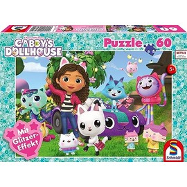 Schmidt Spiele 56474 Glitter Puzzle, Happy Friends, 60 Pieces Children's Puzzle